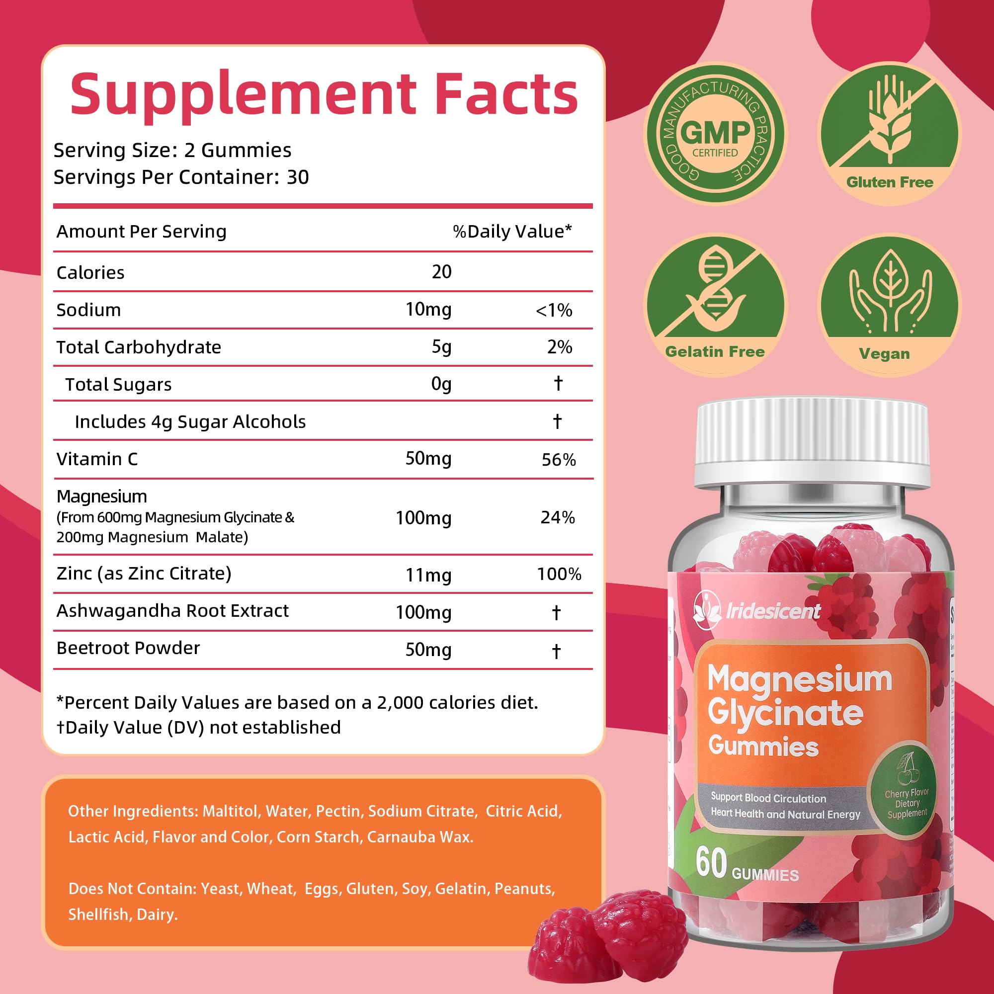 600mg Magnesium Glycinate Gummies, 120 Count — Amazon image 2