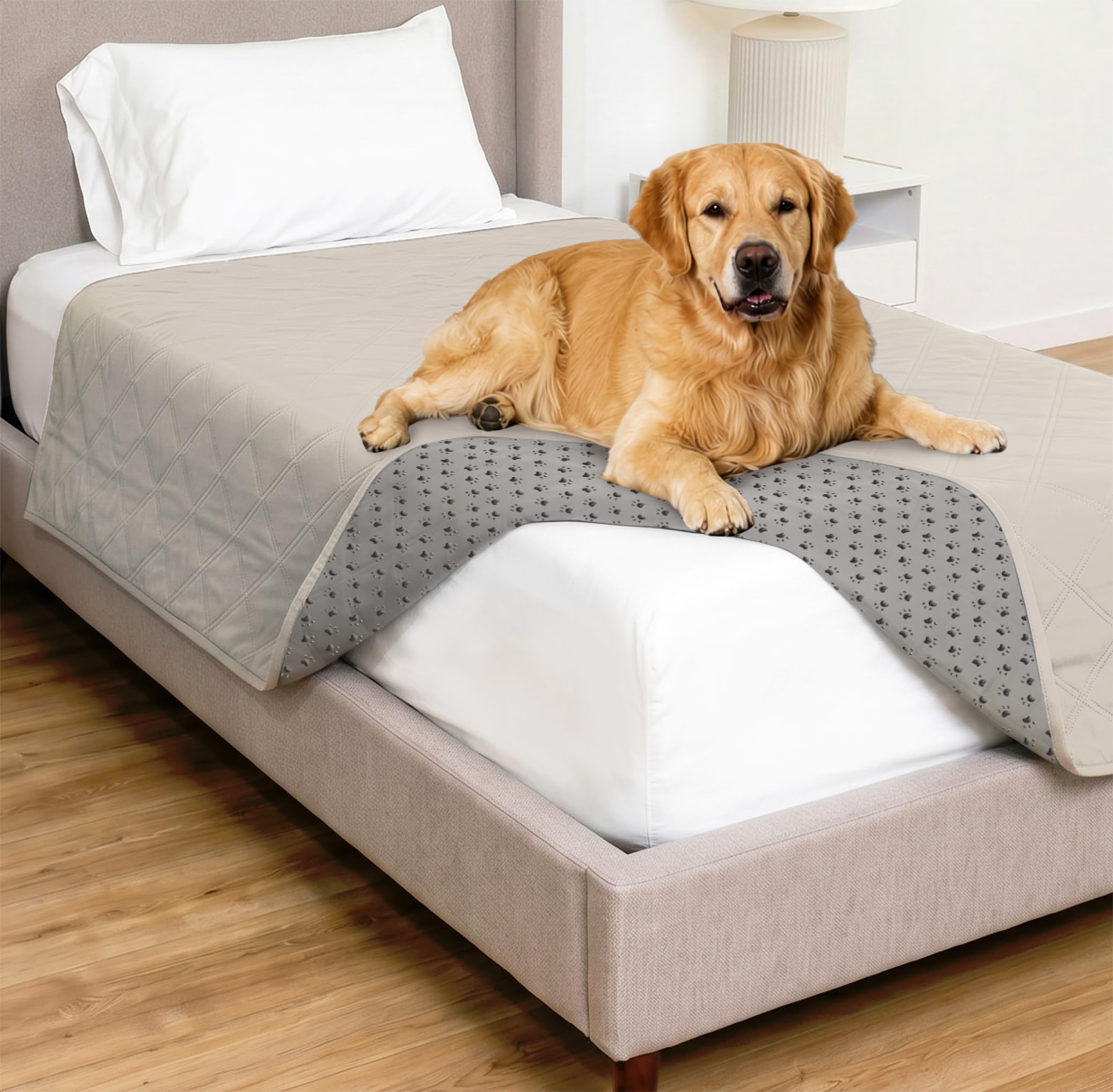GORILLA GRIP® Waterproof Dog Blanket, Couch Cover for Dogs, 52x82 Taupe