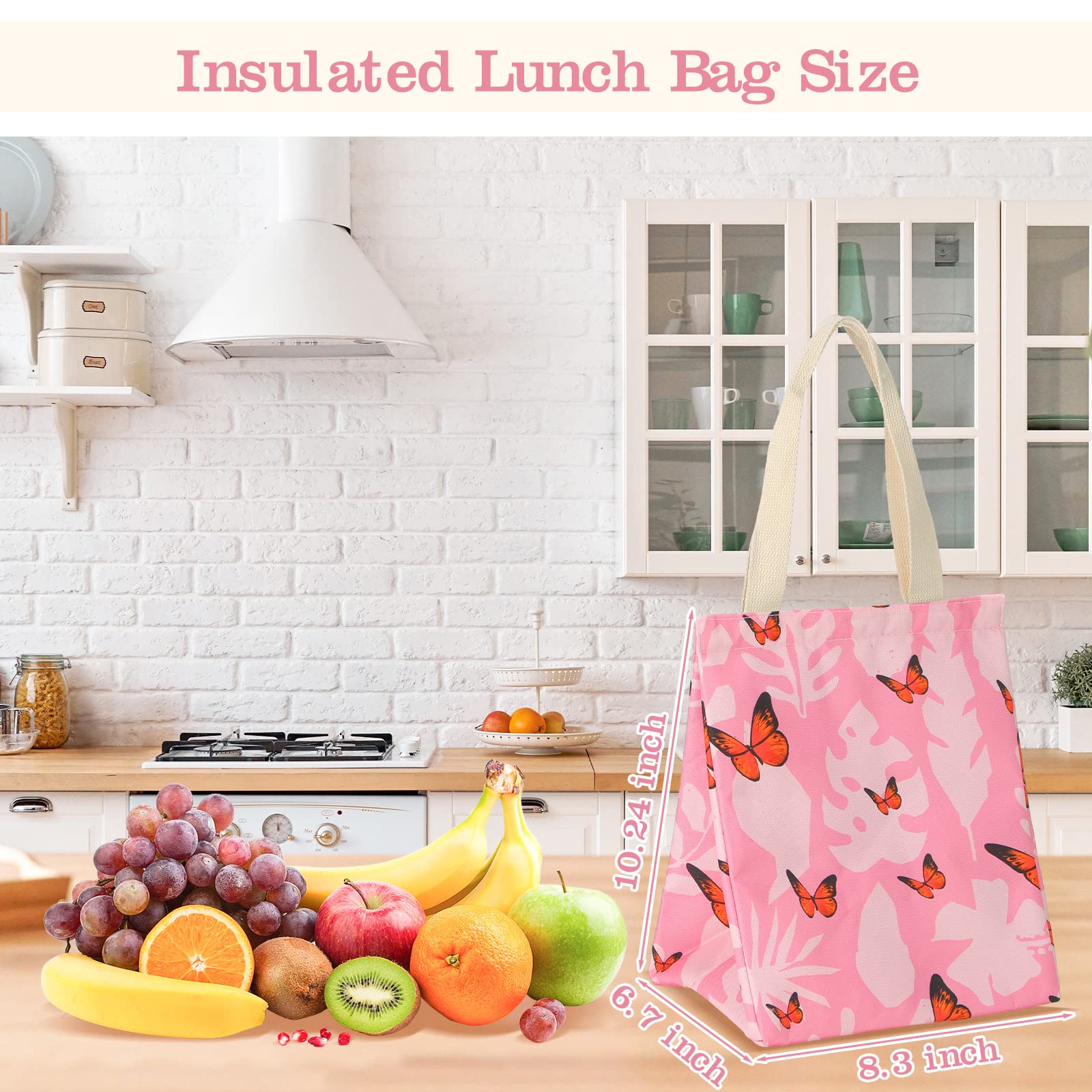 Berlune Isolierte Lunch-Tasche, 21,6 x 17,5 x 26,7 cm, wiederverwendbare Lunch-Tasche, tragbare Lunch-Tasche mit Aluminiumfolie, Thermo-Lunch-Kühler für Damen und Herren, Büro, Arbeit, Picknick, 10