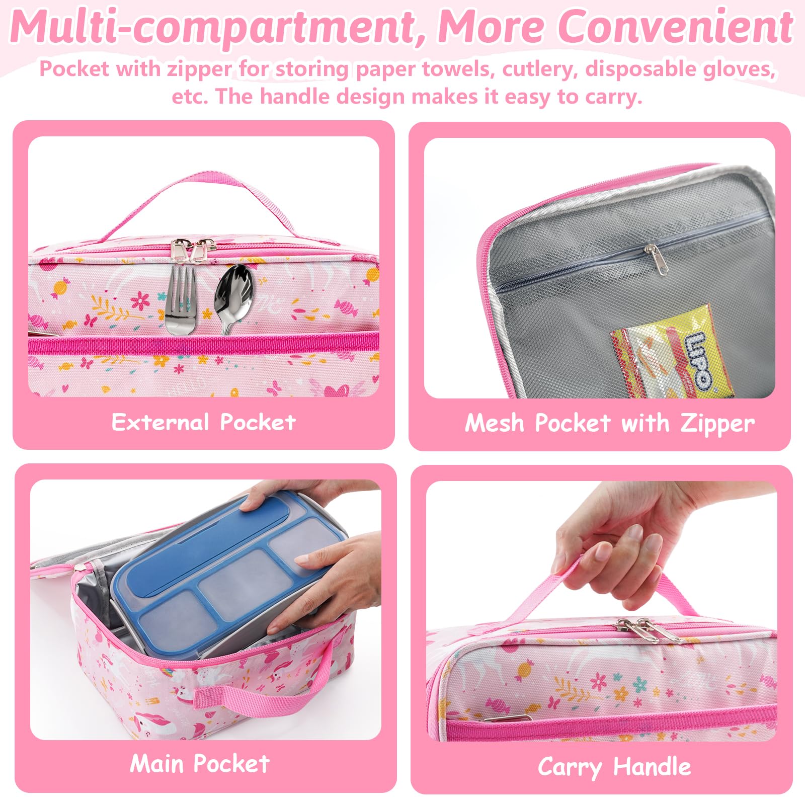 MOKANI Lunch Bag Kids, Insulated Lunch Box for Boys Girls Portable Meal Tote Kit, Back to School Gifts - Image 3