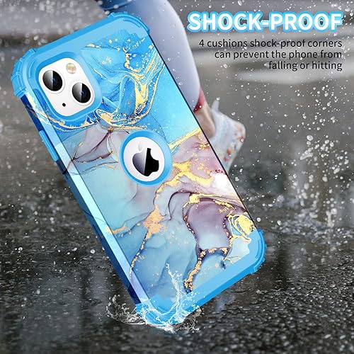 Miniatura 2 de Funda para iPhone 13, tres capas de alta resistencia a los golpes, protección de plástico duro + funda protectora híbrida de goma de silicona suave