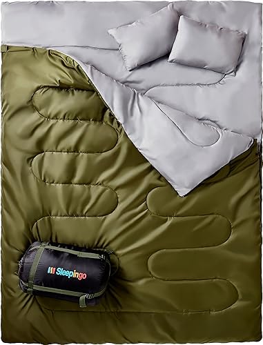 Bolsa de dormir doble para campamentos mochileros senderismo tamaño queen XL bolsa de dormir de clima frĂo impermeable para dos adultos o Bolsa de dormir doble para campamentos mochileros senderismo tamaño queen XL bolsa de dormir de clima frĂo impermeable para dos adultos o