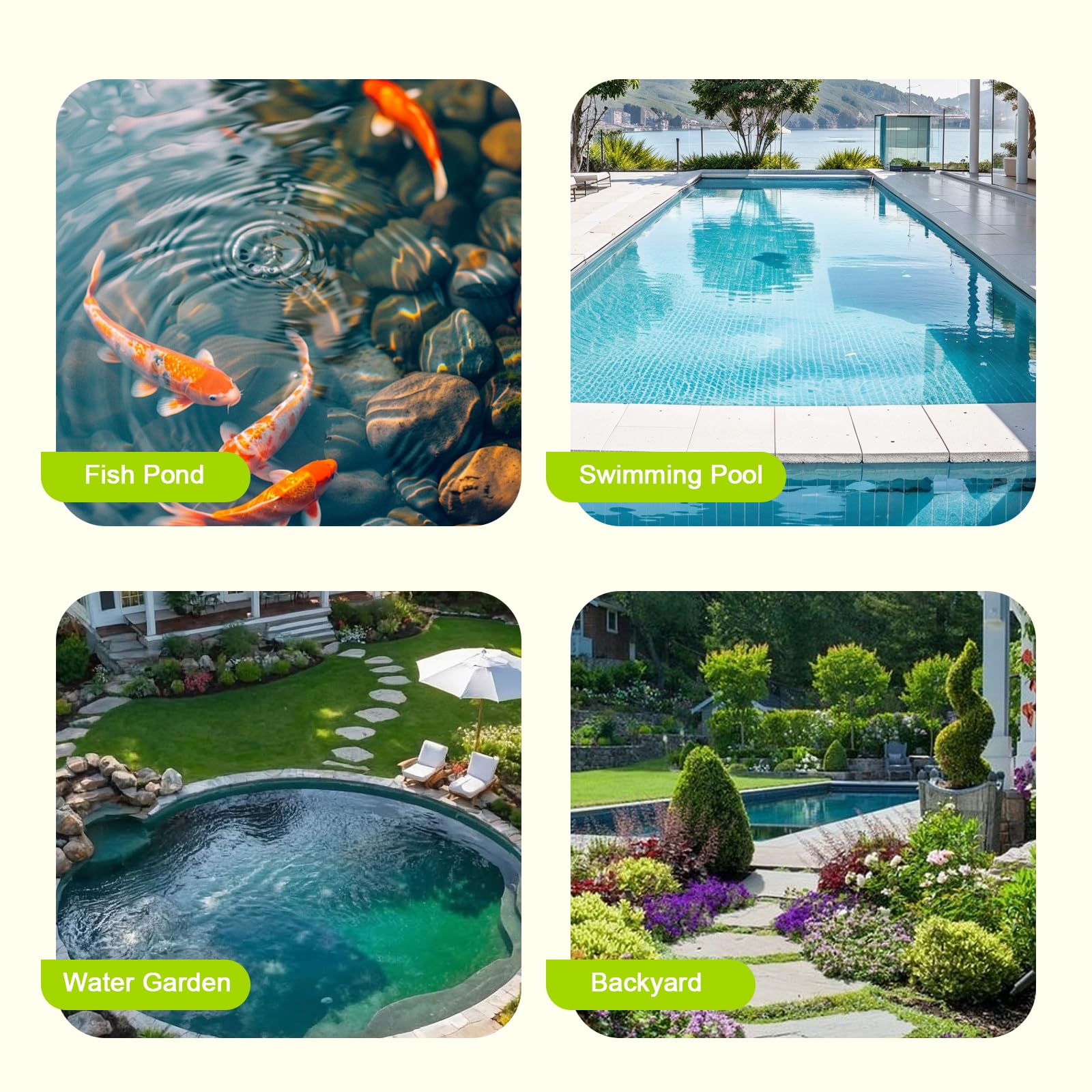30cm Teichwasserfall-Set mit Pumpe, Licht, 3000L/H Edelstahl Wasserfall-Überlauf-Set mit 3 m Schlauch Wasserfallpumpe für Gartenteich, Hinterhof-Wasserspiele, Koiteich Wasserfall-Brunnen