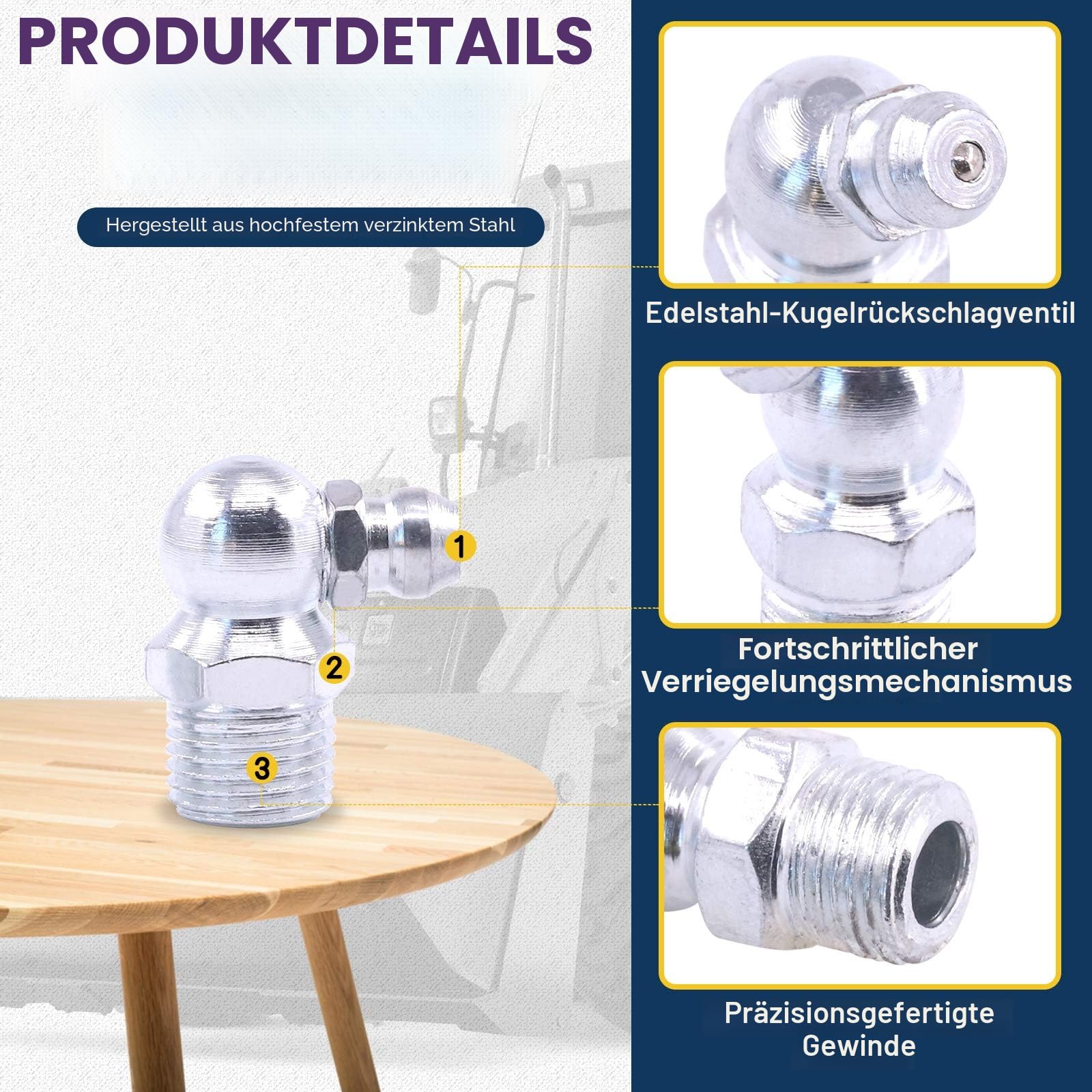 Swpeet 246 Stück SAE & Metrisch Fettnippel Sortiment Kit, Hydraulische Fettbeschl ge Standard mit Kunststoff Fettfitting Kappe,1/4 Zoll, 90 Grad, 45 Grad Winkel led Fett Zerkn s