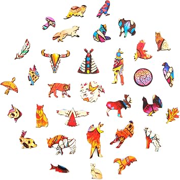 UNIDRAGON Original Wooden Jigsaw Puzzles - Gentle Lynx, 297 pcs, King Size 10.6x16.1, Beautiful Gift Package, Unique Shape Best Gift for Adults