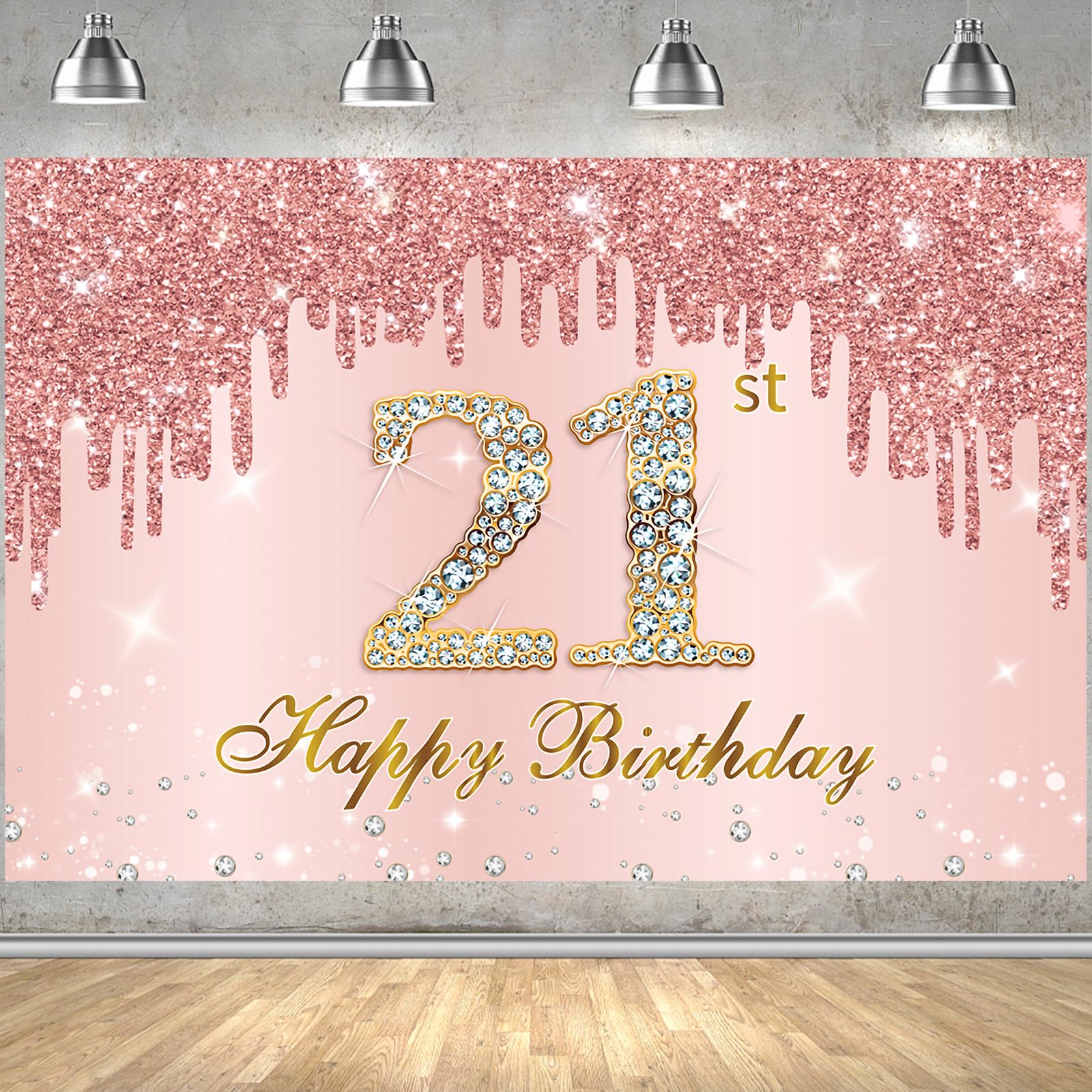 Runder Fotohintergrund Zum 16. Geburtstag – Rosa, Glitzer, DIY-Partydeko