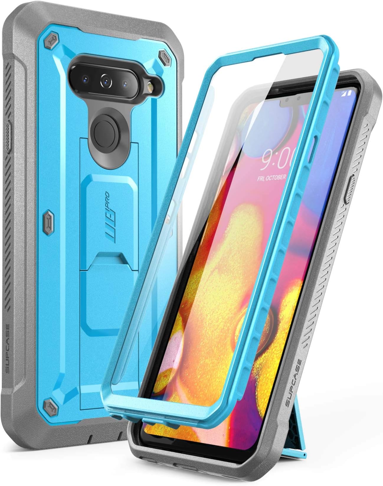 LG V40 ThinQ Unicorn Beetle Pro Rugged Holster Case with Screen Protector-Blue