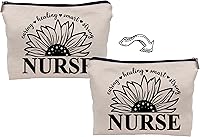 Vista 3 de Regalos para enfermeras, bolsa de maquillaje negra, regalos de enfermera para mujeres, regalos de agradecimiento para enfermeras, regalos