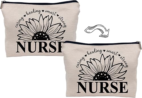 Miniatura 3 de Regalos para enfermeras, bolsa de maquillaje negra, regalos de enfermera para mujeres, regalos de agradecimiento para enfermeras, regalos de