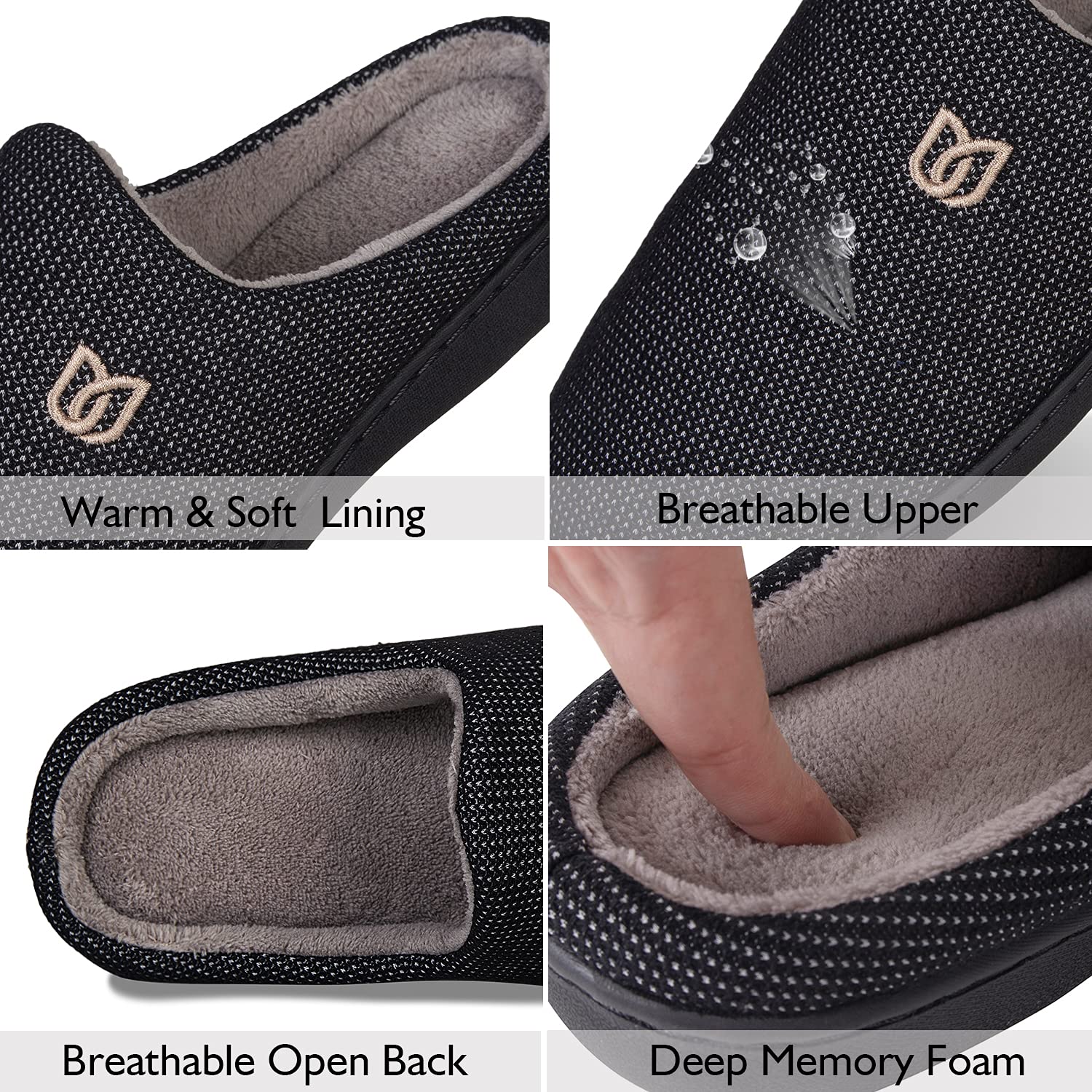 WateLves Pantofole Uomo Unisex Donna Antiscivolo Scarpe Inverno Peluche Morbido Ciabatte in Memory Foam