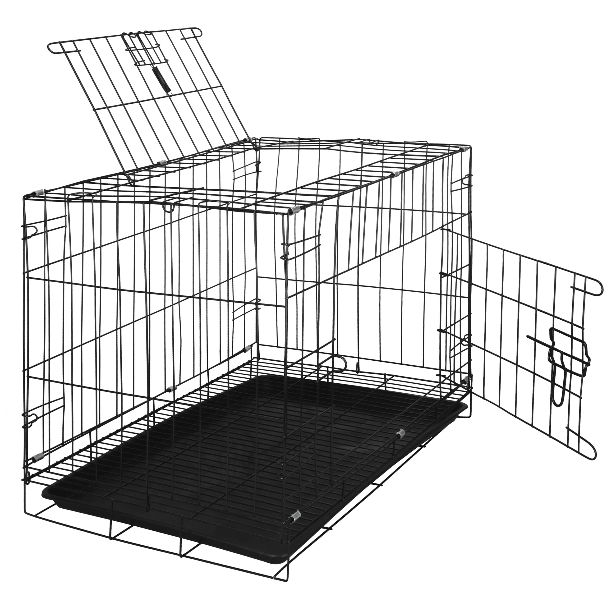 SPRINGOS Gitterkäfig Gitterbox Bodenwanne Zwei Türen 60 x 50 x 42 cm