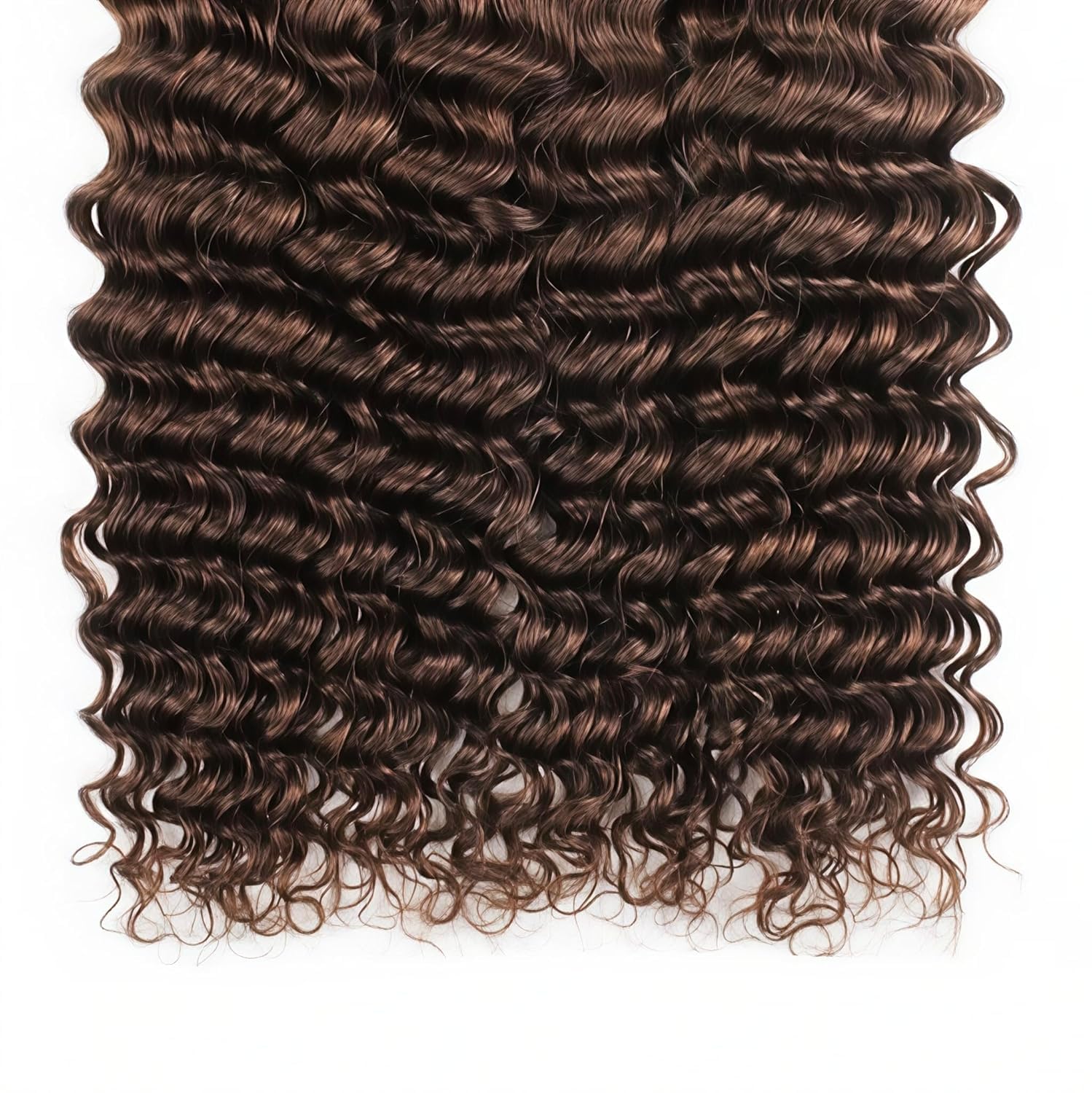 Deep Wave Clip In Extension De Cheveux Humains #4 Chocolate Brown Knotless Soft and Silky For Women Seamless Clip In Hair Human Extension 7 Pcs 20Inch/50cm