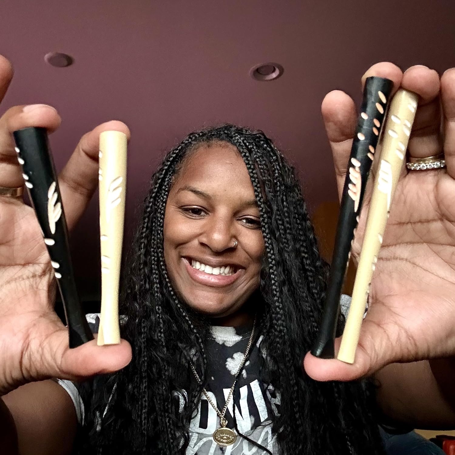 Set of 4 Wooden Handmade Regular Cigarette Holders Compatible with Cigarettes with a Diameter of 0.3 inches