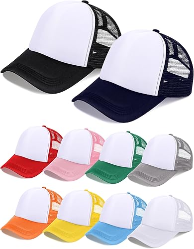 10 gorras de camionero en blanco por sublimación, malla a granel, gorra de béisbol de malla de poliéster, gorra de camionero para hombres y mujeres disponible en Yaxa Colombia