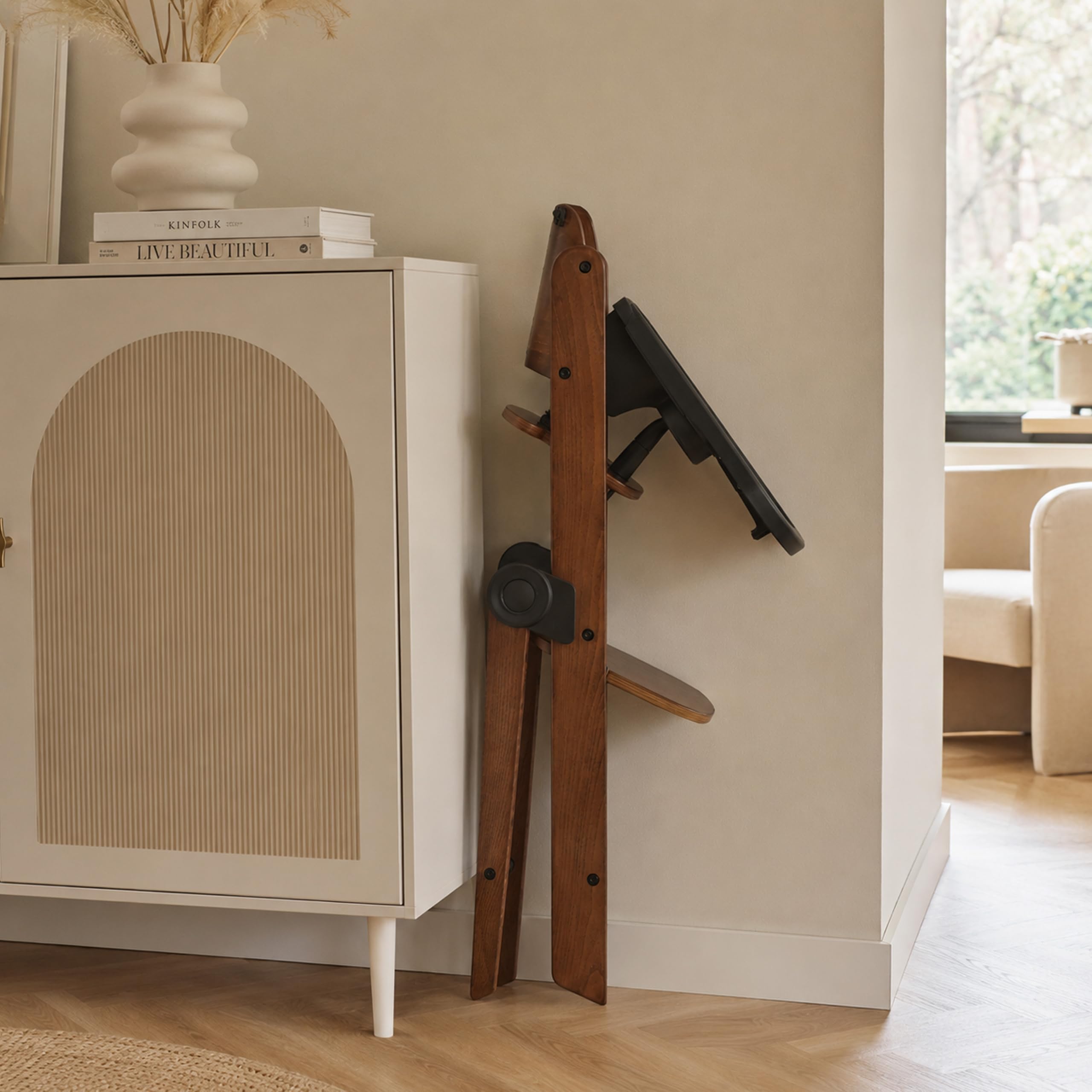 Chaise haute Deryan Odin pour bébé et enfant, marron foncé