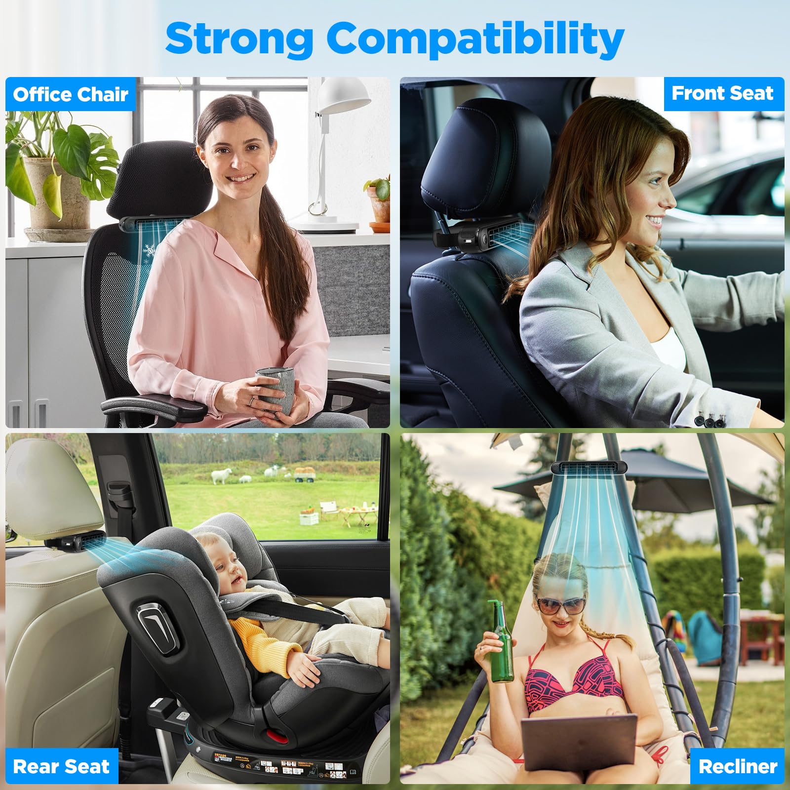 Ventilatore Auto Ventilatore USB per Auto Ventilatore di Raffreddamento Del Sedile Auto Veicoli Ventola di Raffreddamento Elettrica con 3 Velocità Per SUV Camper Camion Seggio d'ufficio