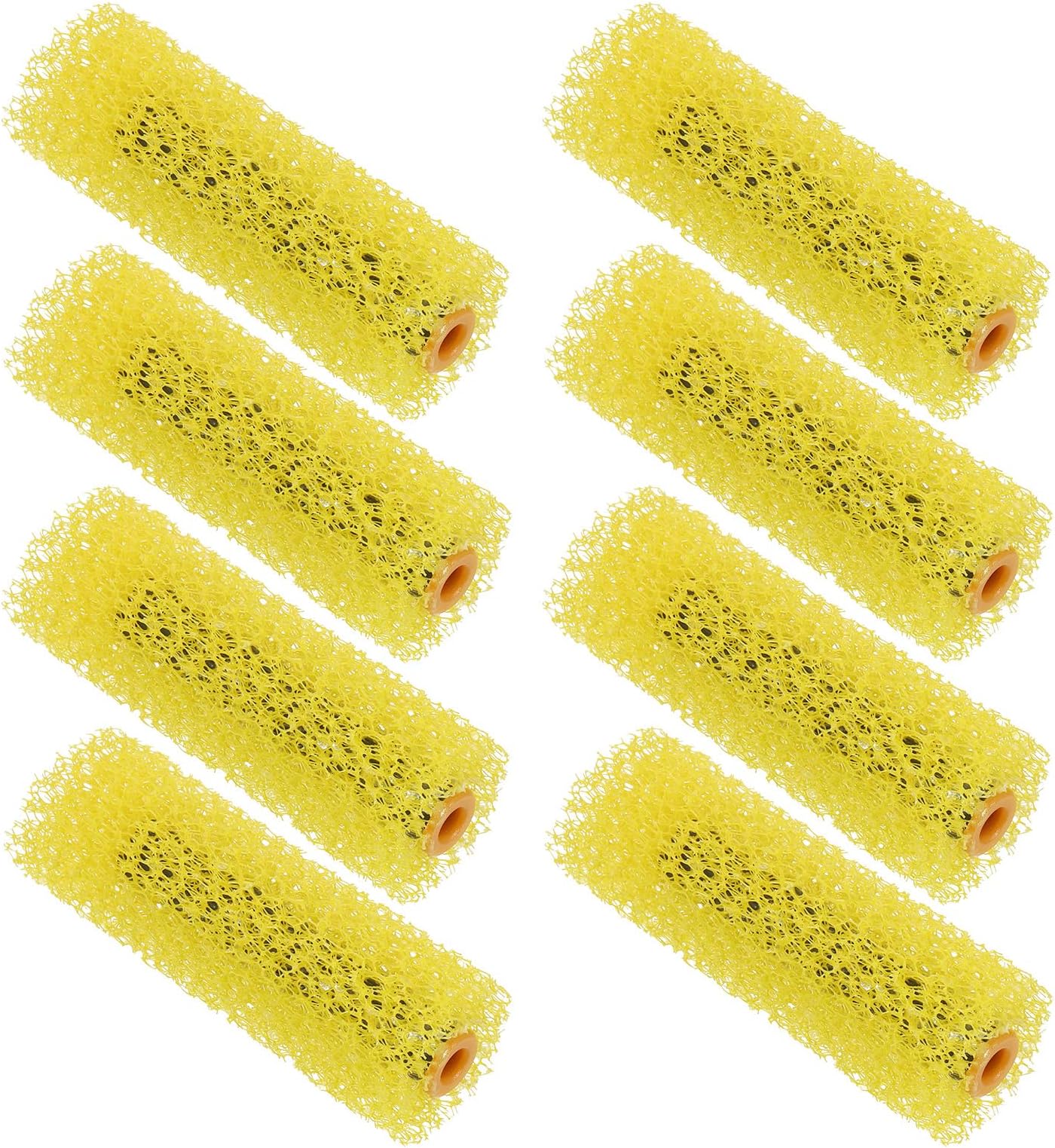sourcing map Paint Roller Cover 4 Inch Big Texture Sponge Brush for Household Wall Painting Treatment 8Pcs