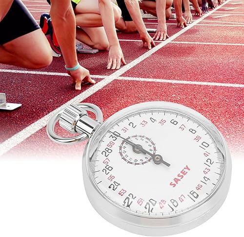 Miniatura 4 de Cronómetro mecánico, cronógrafo deportivo de mano con alarma, cronómetro mecánico, temporizador para deportes, competiciones, juegos, equipo de