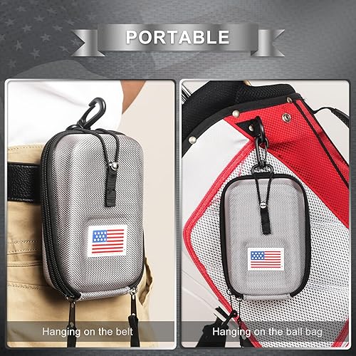 Miniatura 7 de Craftsman Golf Funda para telémetro con bandera de Estados Unidos, carcasa rígida para Tectectec Callaway, bolsa de transporte universal