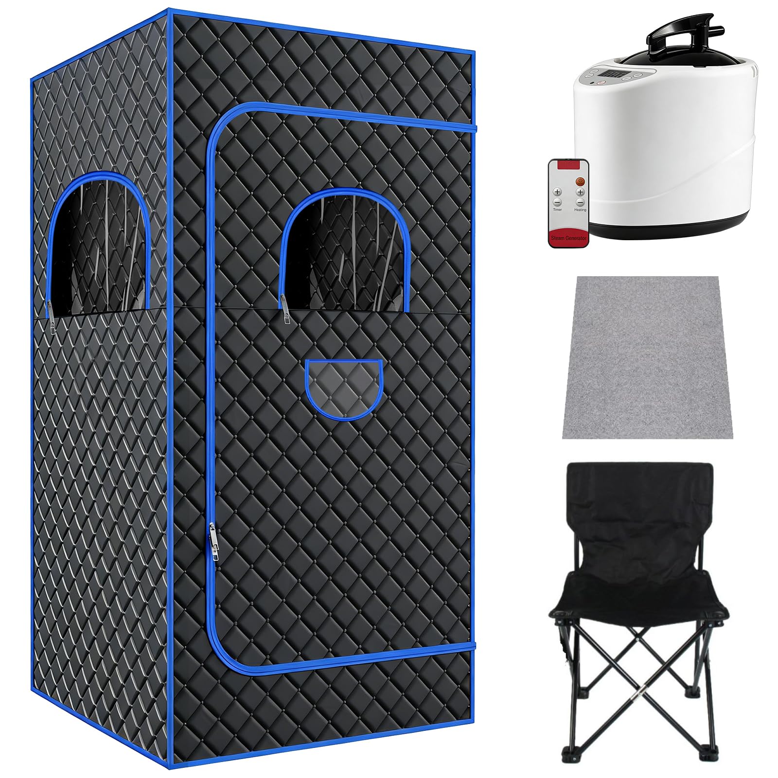 Sauna à Vapeur Portable, Sauna à Vapeur pour la Maison, Tente de Sauna Mobile, Cabine de Sauna Personnelle Pliable pour la Salle de Bain avec Générateur de Vapeur 3L, Sauna Portable avec Télécommande