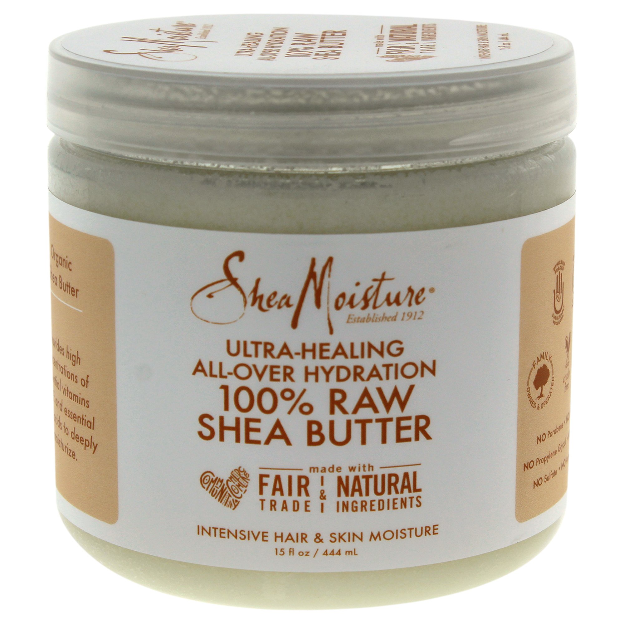Shea Moisture 100% Raw Shea Butter Intensive Hair & Skin Moisture for Unisex - 15 oz Oil.