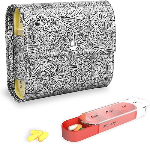 LIZIMANDU - Organizador de pastillas, pastillero semanal de viaje, recordatorio de medicamentos, diario AM PM, día noche, 7 compartimentos, para 4