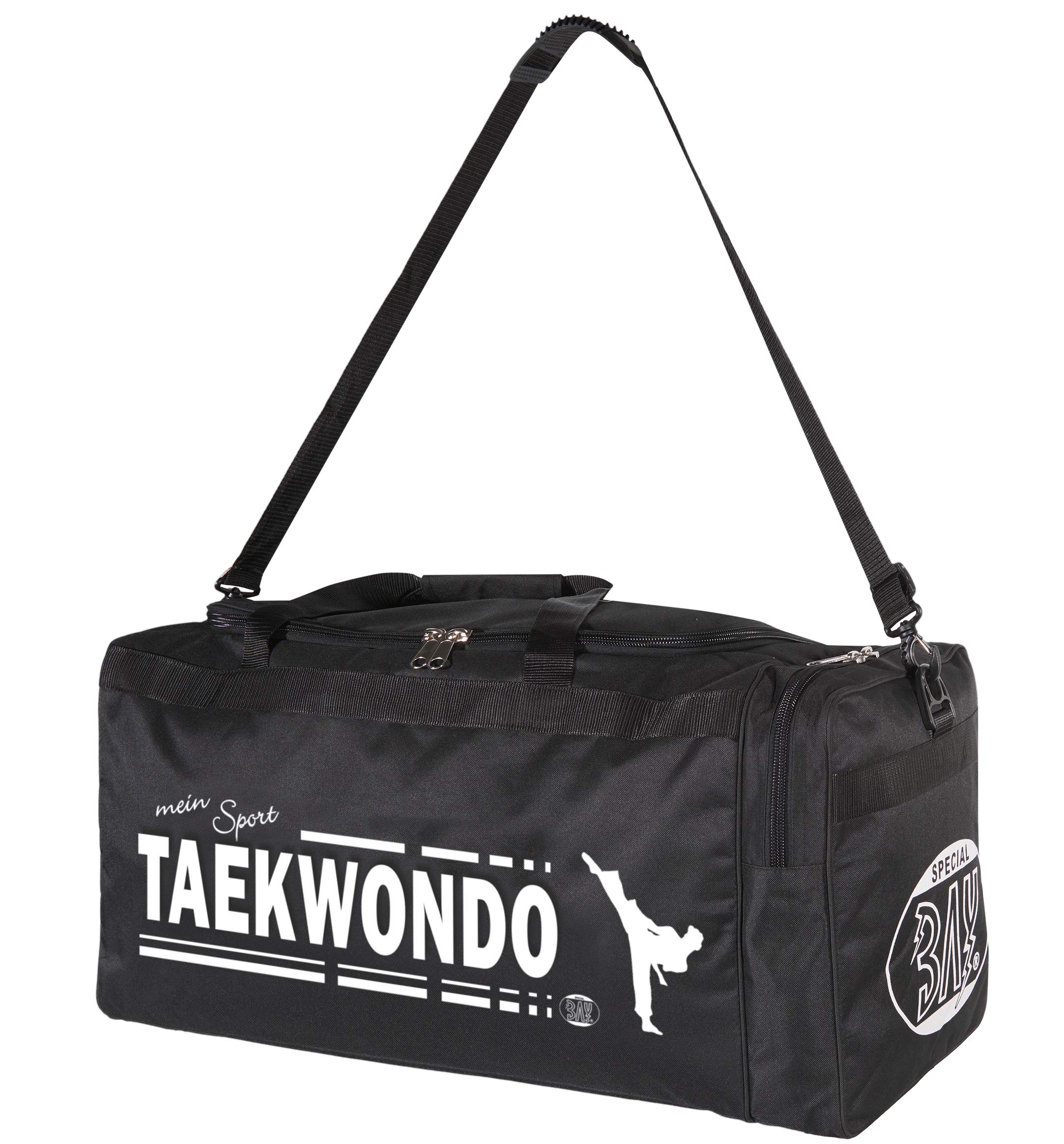 BAY XL Sporttasche Mein Sport Taekwondo, TKD, Tae Kwon Do, Taekwon Do, Tasche, Trainingstasche, Taschen Bag, schwarz, 70 x 32 x 30 cm Motiv