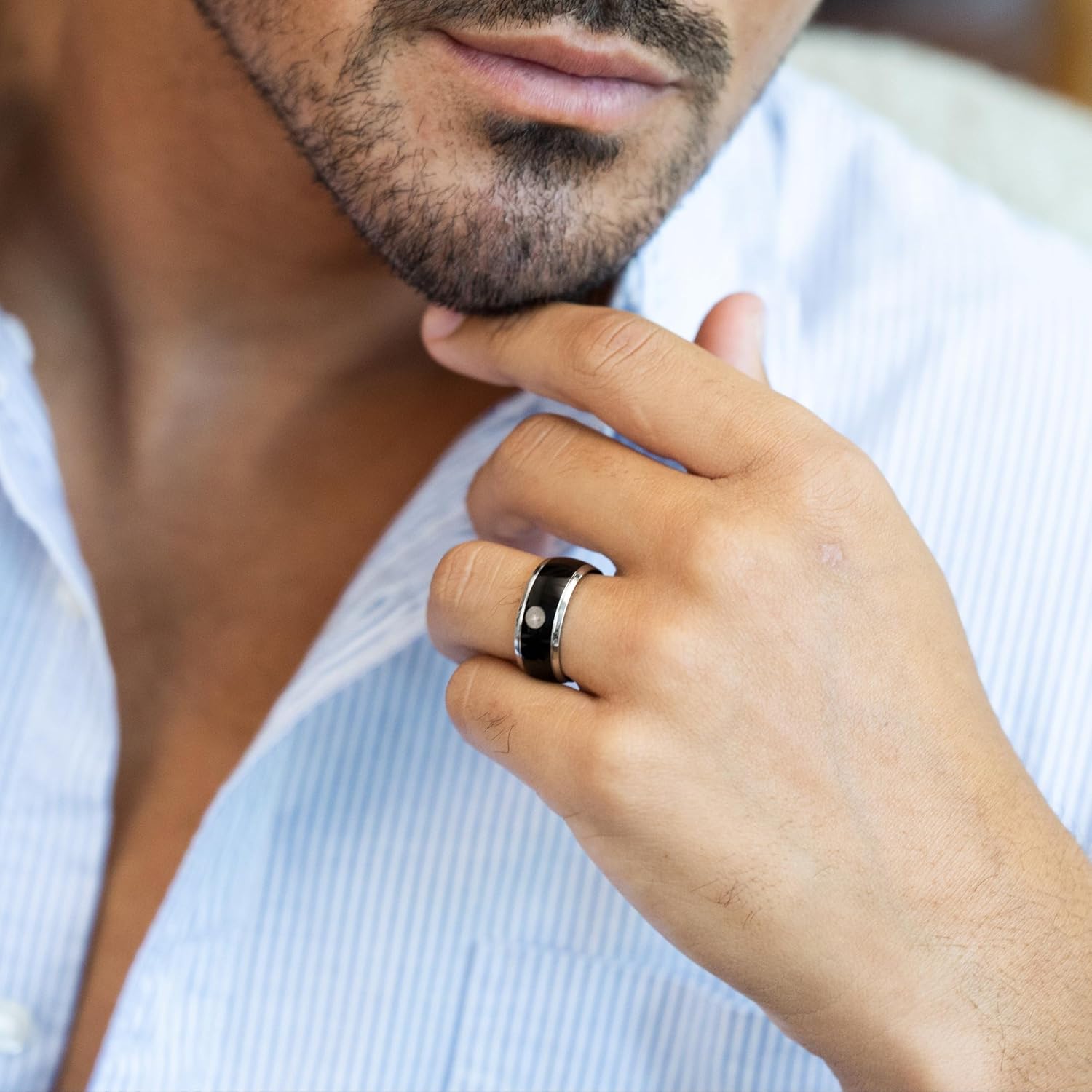 Custom Engraved 3/8" Wide Black & Silver Stainless Steel Men's Graduation Class Ring (ring sizes 9 to 13) - Personalized Class Ring for Men - Graduation Gift for Him - Men's Rings - Gifts for Dad