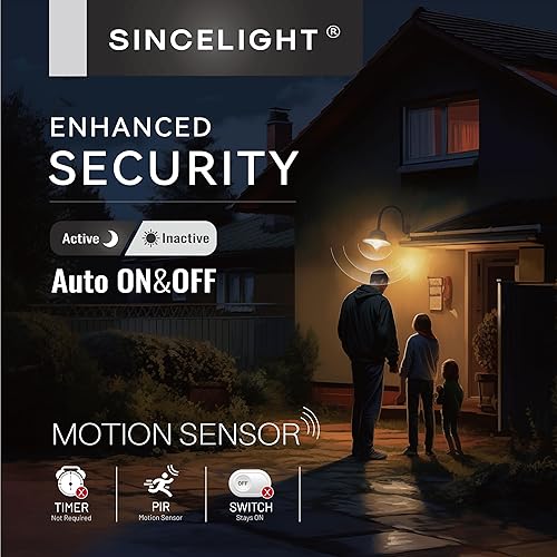 Miniatura 7 de SINCELIGHT Bombilla LED con sensor de movimiento de 9 W E26, PIR activada por movimiento en la oscuridad, encendidoapagado automáticamente por