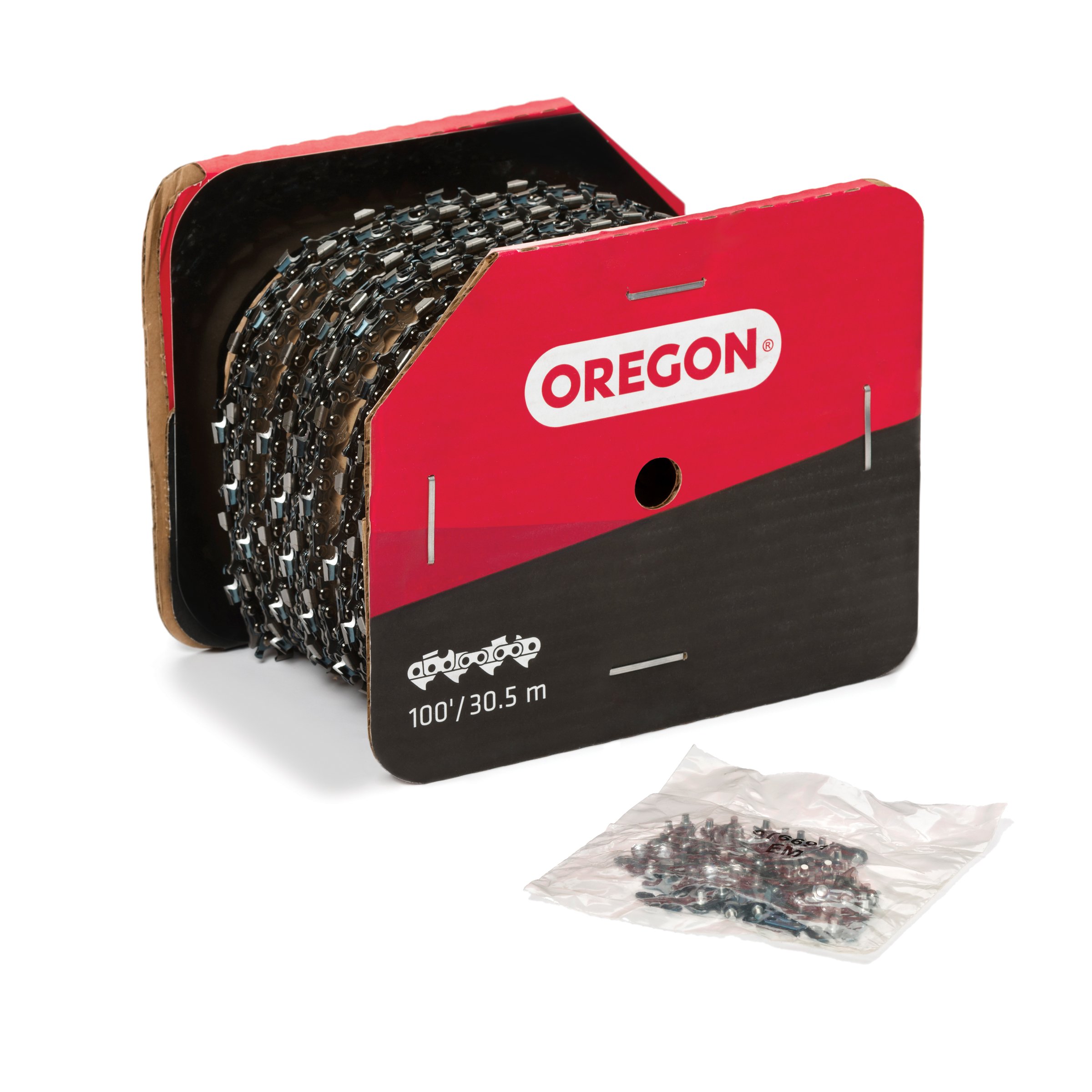 Oregon 72EXL100U - Calibre de cadena de sierra de paso completo con carrete Powercut de 100 pies, 3/8 pulgadas x .50 pulgadas, gris