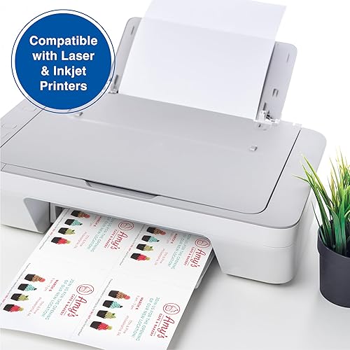 Miniatura 4 de PrintWorks Postales imprimibles pesadas para correos, tarjetas y más, 67 libras147 gsm, 4 tarjetas por hoja, 250 hojas, 1000 tarjetas en total,