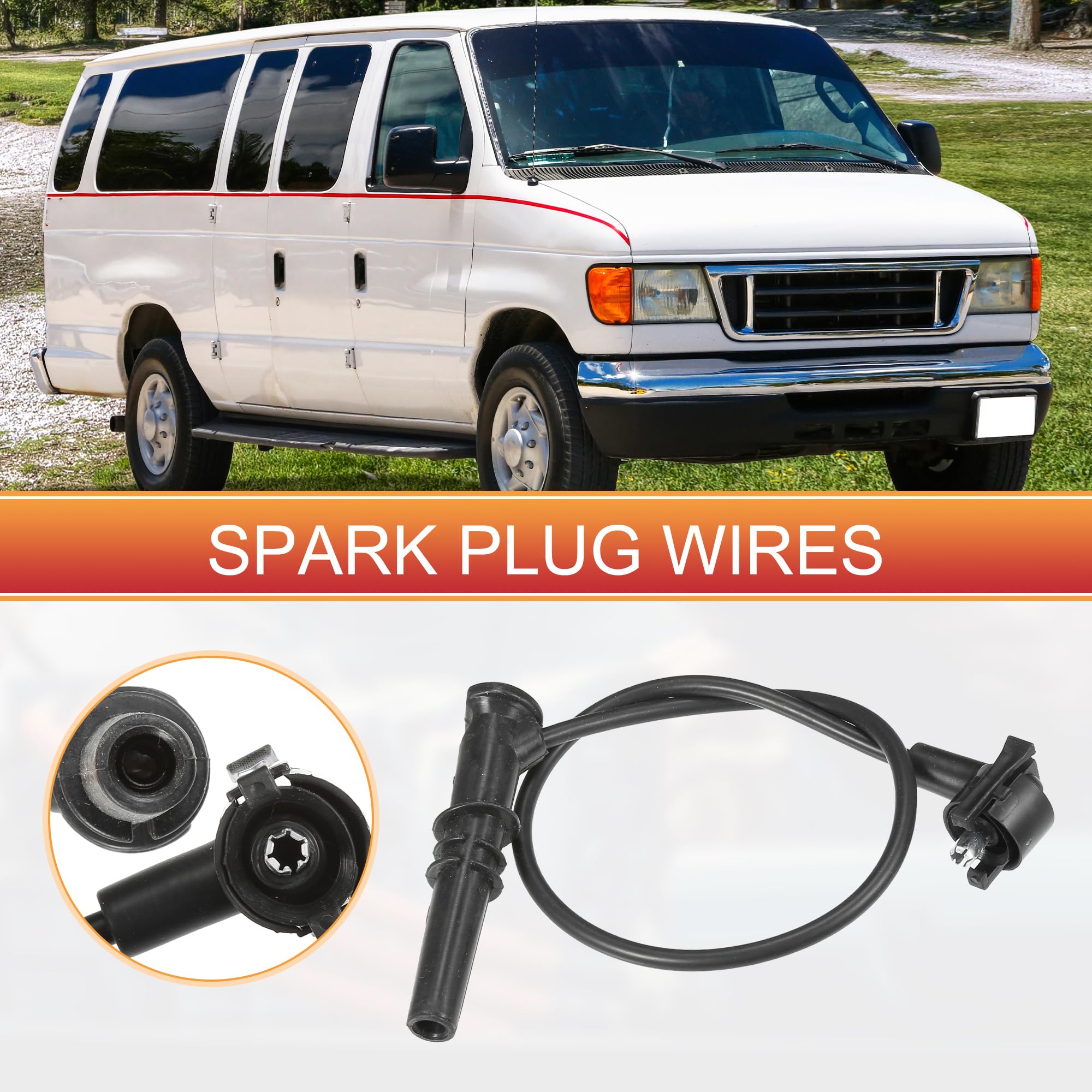 QUARKZMAN Cavi Bobina Accensione Candele per Auto, 7mm, Adatti per Ford F-150 F-250 Expedition V8 4.6L No.F8PZ12259LA - Confezione da 8