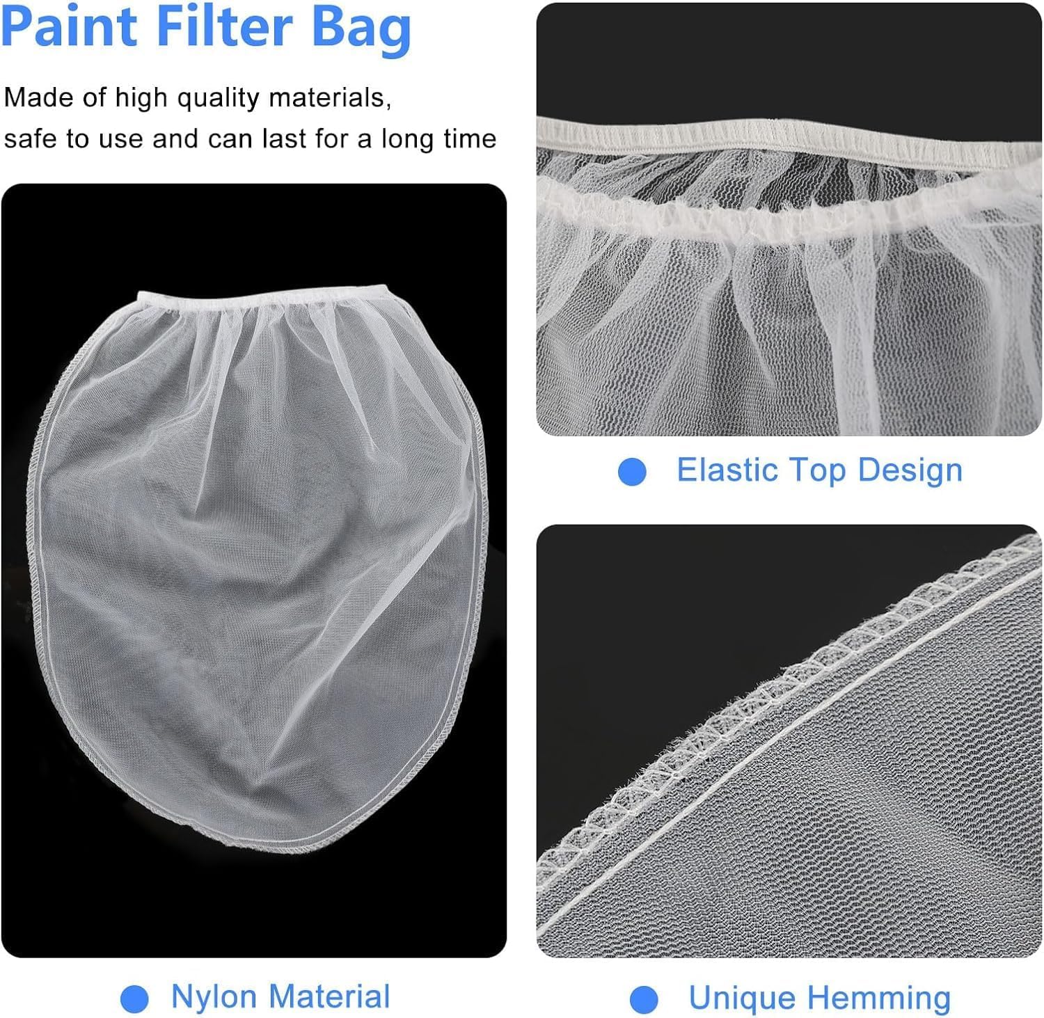 Lot de 9 sacs à tamis de couleur, tamis de 1 gallon, tamis et tamis de couleur avec ouverture supérieure élastique pour la couleur, le jardinage, la culture hydroponique.