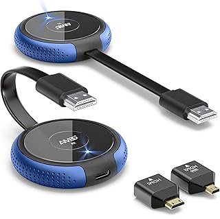 Wireless HDMI Transmitter and Receiver 4K, TIMBOOTECH Streaming Media Video/Audio/File HDMI Wireless Extender 5G Kit for Laptop, Camera, Cable Box, Netfix, PS5, Phone to Monitor, Projector, HDTV 165FT