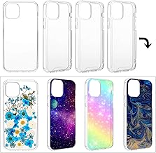 4 Pieces Clear DIY Phone Case Compatible with iPhone 12/12 Pro 6. 1 Inch...