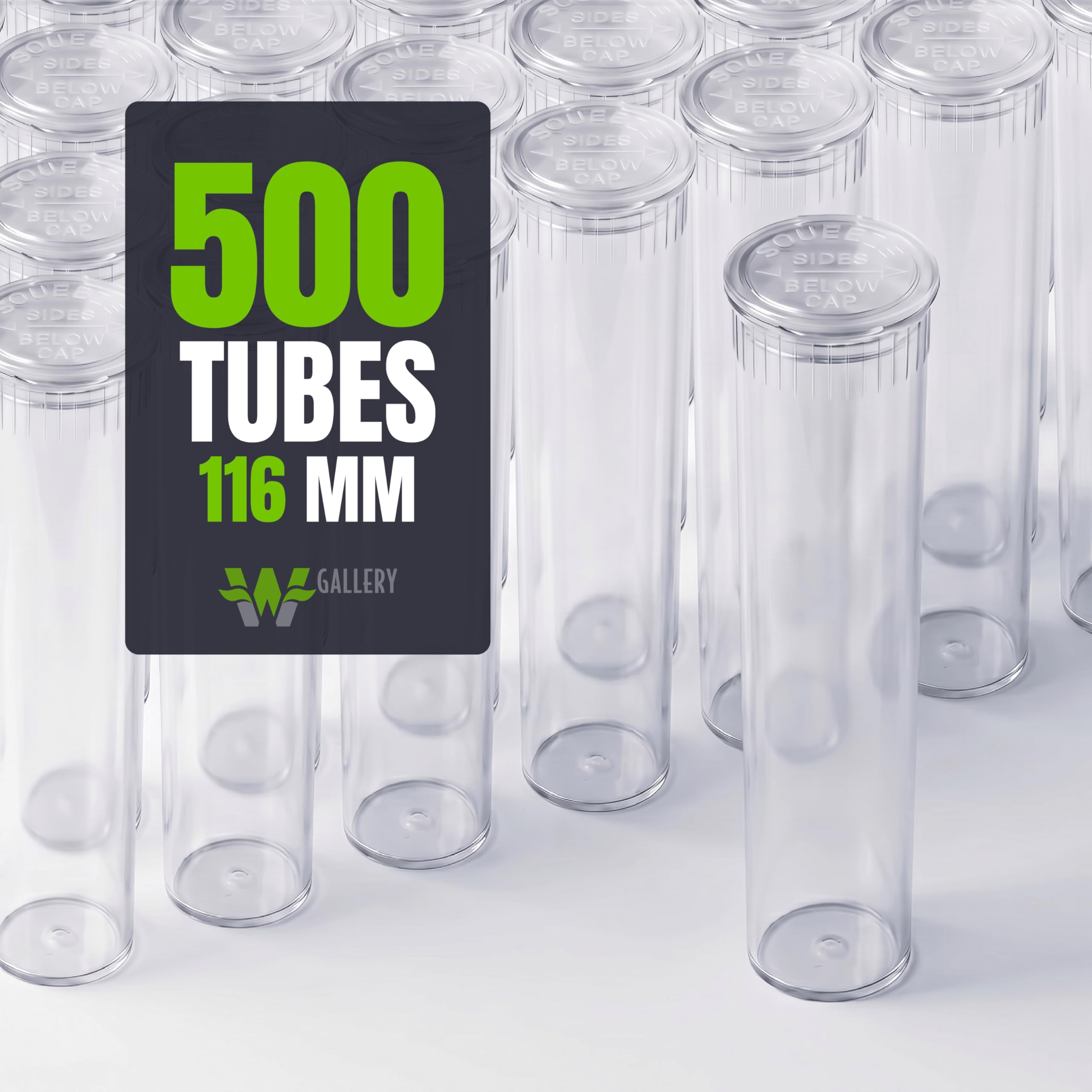 Amazon.com: W Gallery 500 Clear 116mm Open Cap Pop Top Tubes