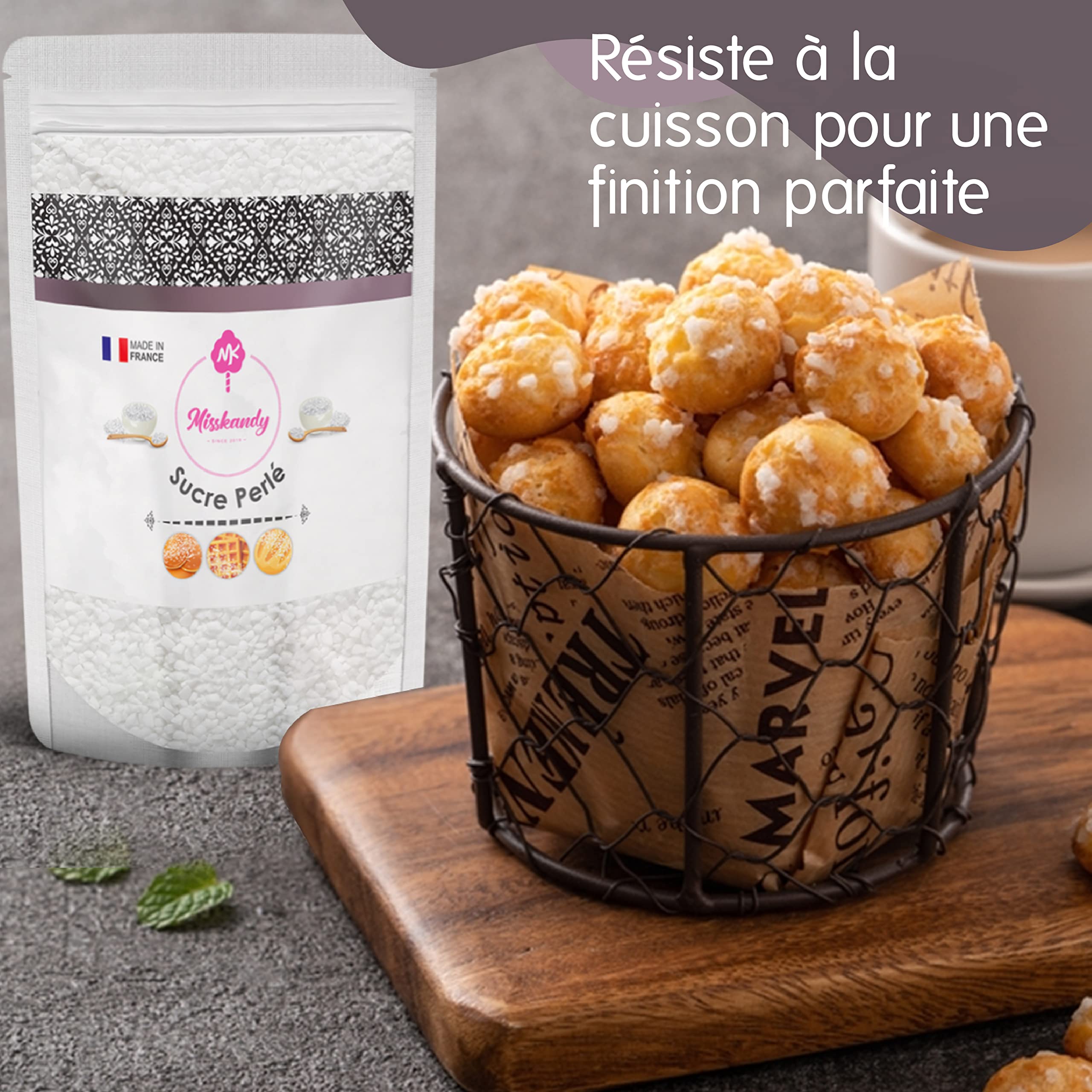 Azúcar Perlado 900 Gr, por Hornear Gofres, Rollos, Roscón y como Decoración de Dulces