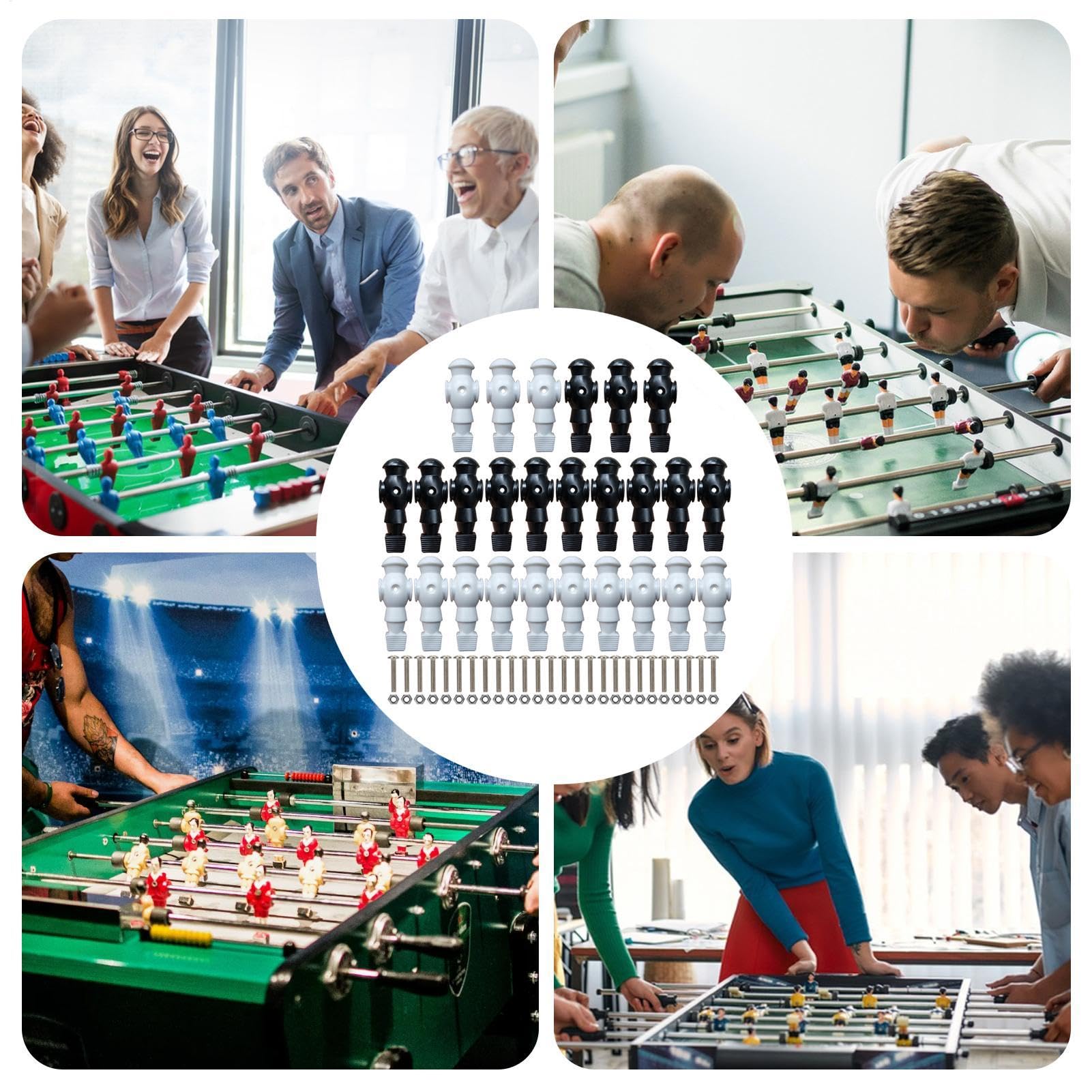 Hombres de futbolín 26x Recambios para jugadores de futbolín | Jugador de juegos de mesa de fútbol Accesorios y componentes para mesa de fútbol familiar