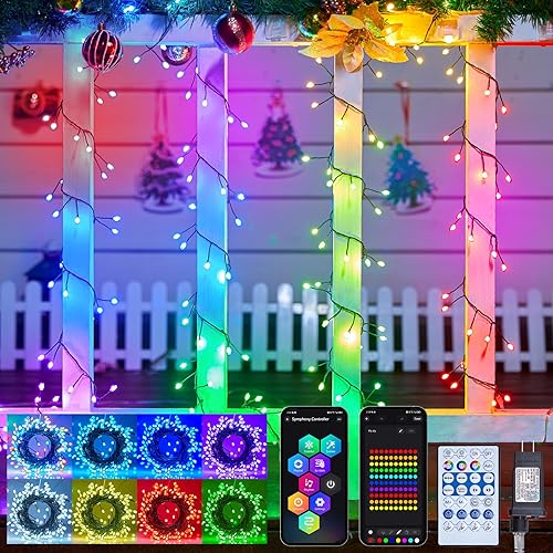 Luces inteligentes para árbol de Navidad que cambian de color, 165 pies, 500 luces LED controladas por aplicación con RGB y 16 modos de escena,