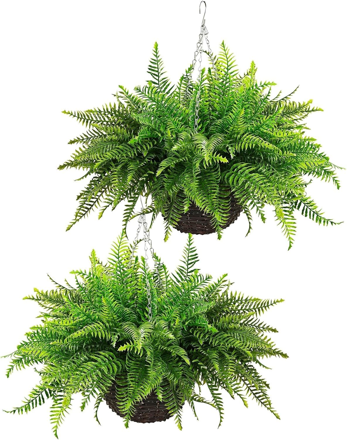 Amazon.de: QIAN YUN 2 Satz Knstliche Persischer Farn Kunstpflanze  Blumenampel Auen Knstliche Hngepflanze Dekorative Blumenampeln fr  Innen- und Auenbereich, Hanging Basket,Blumen-Ampel