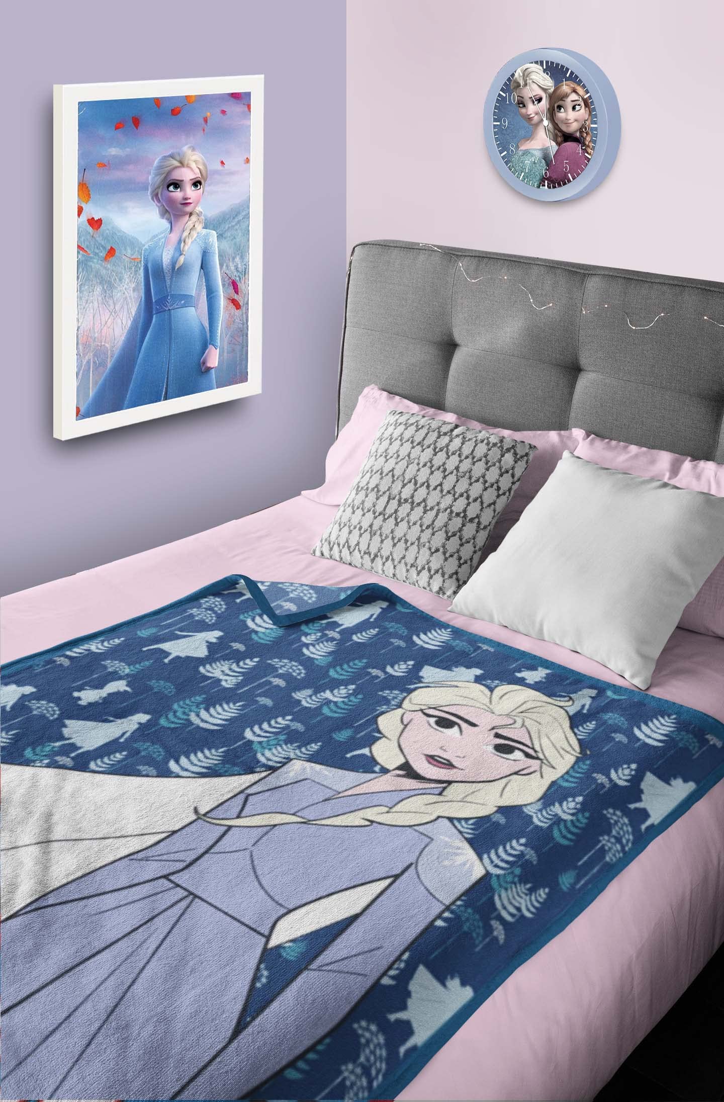 DisneyFrozen Flannel Kids Blanket All Season, Ultra Soft, Fade Resistant Official Product, Multicolor, Trha18292, Queen