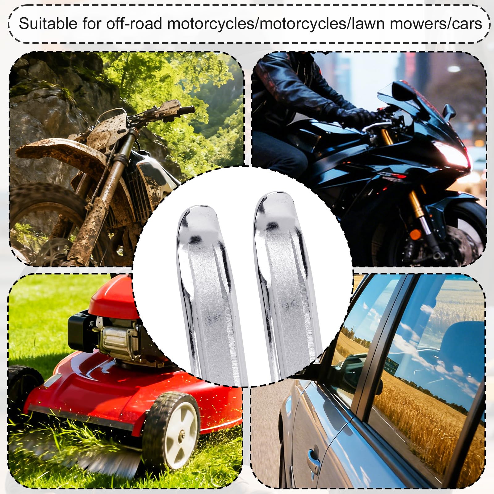 2uds Palancas de 50cm para Desmontar Neumáticos, Herramienta Resistente para Levantar El Talón de Neumáticos Coches Motos Cross y Motocicletas