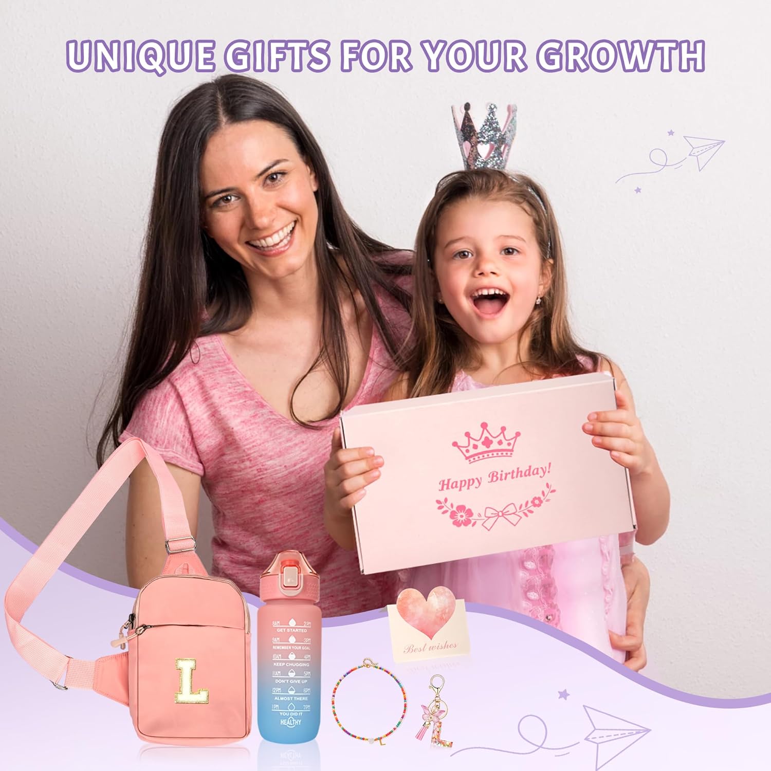 Personalized Fanny Pack for Girls, Initial Cross Body Bag Fanny Pack for Girl, Birthday Gifts for 4 5 6 7 8 9 10 11 12 13 Year Old Girls, Birthday Teenage Girl Gifts for Daughter Granddaughter(L) - Image 10