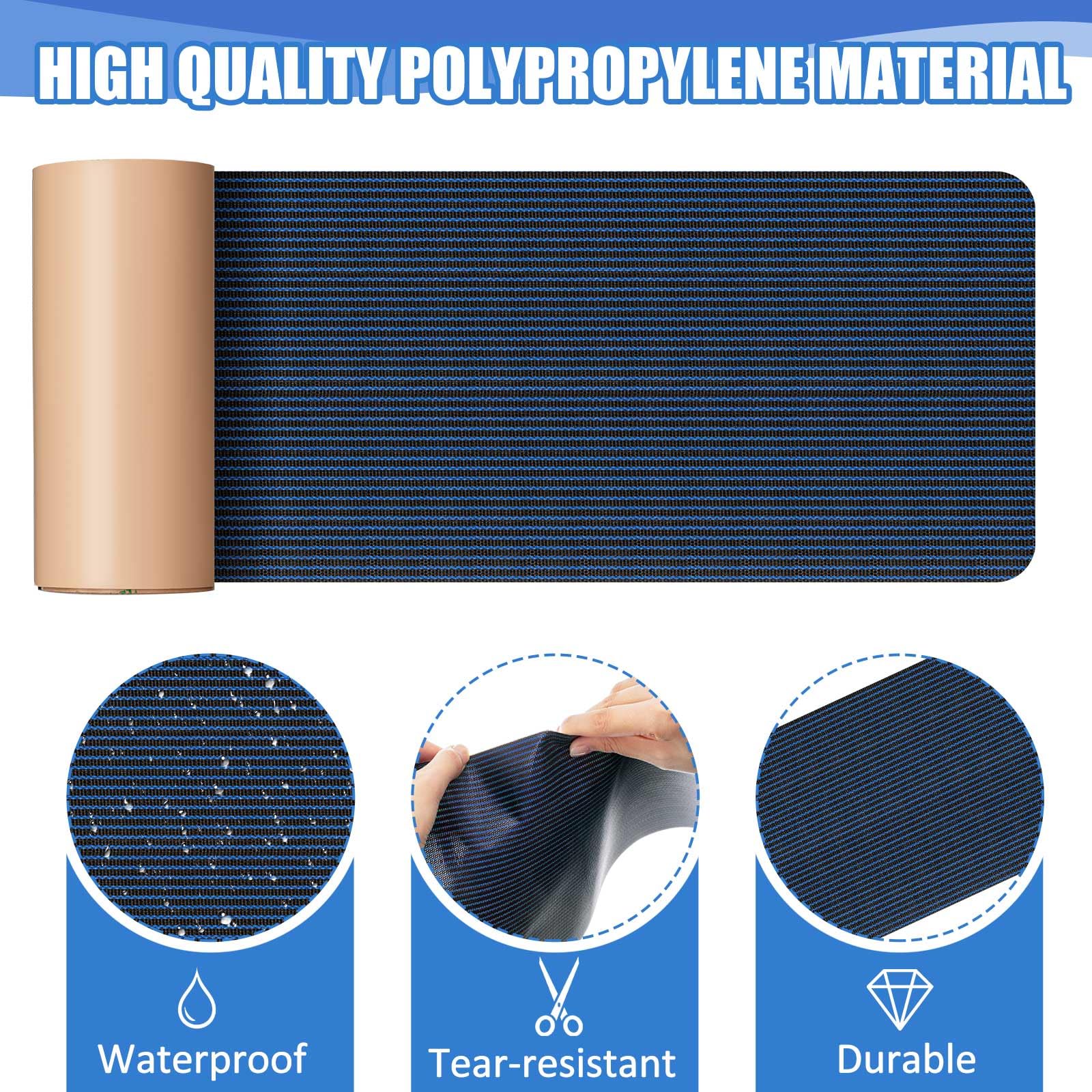 Pushglossy Kit de 2 rollos de parches para cubierta de alberca, kit de reparación de parches de seguridad para piscina, autoadhesivo, resistente al desgarro, parche de reparación para cubierta de