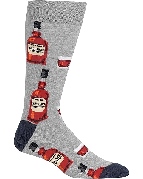 Hot Sox Men's Fun Cocktail Drinks Crew Socks - 1 Pair Pack - Happy Hour Cool & Funny Novelty Gifts