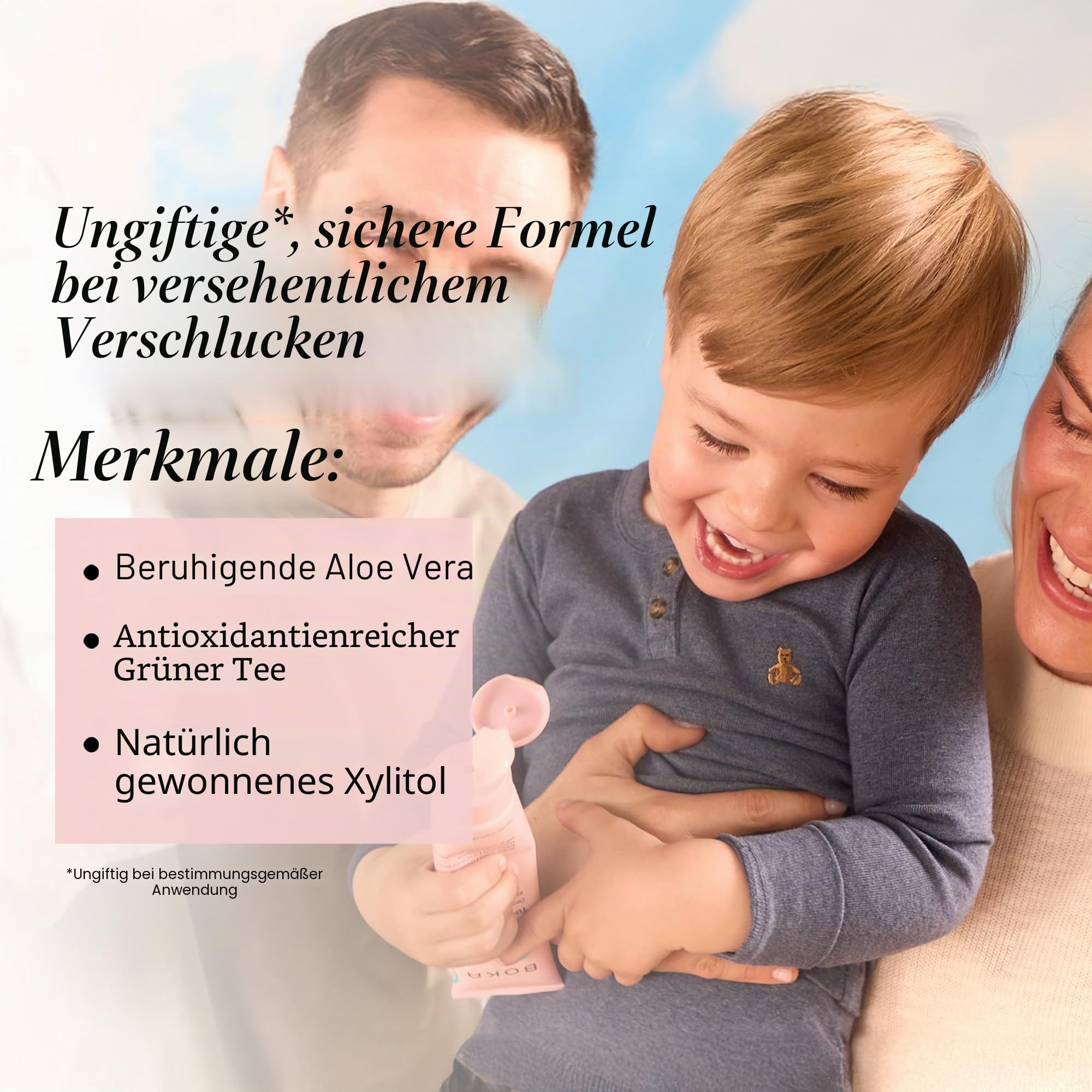 Boka Fluoridfreie Nano-Hydroxyapa-Zahnpasta, Trainingszahnpasta, geeignet für empfindliche Zähne, ohne Sulfat und Parabene, natürliche Aromen und vegan, Wassermelonen-Minze (113 g), 1 Stück