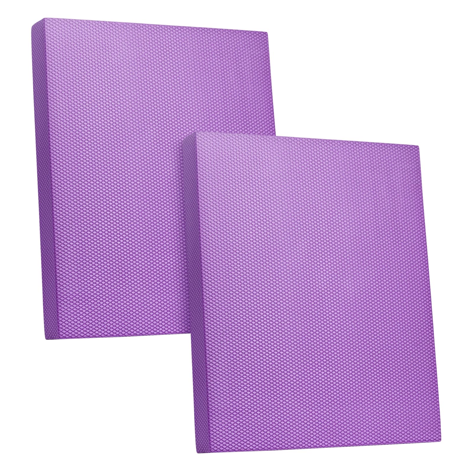 SUNNYNEST Foam Balance Pad Stability Training Cushion Non Slip Sweat Resistant Extra Thick TPE Exercise Mat for Physical Therapy Core Strength Sensory Integration Home Gym (Purple 2PCS, 40x33x5cm)
