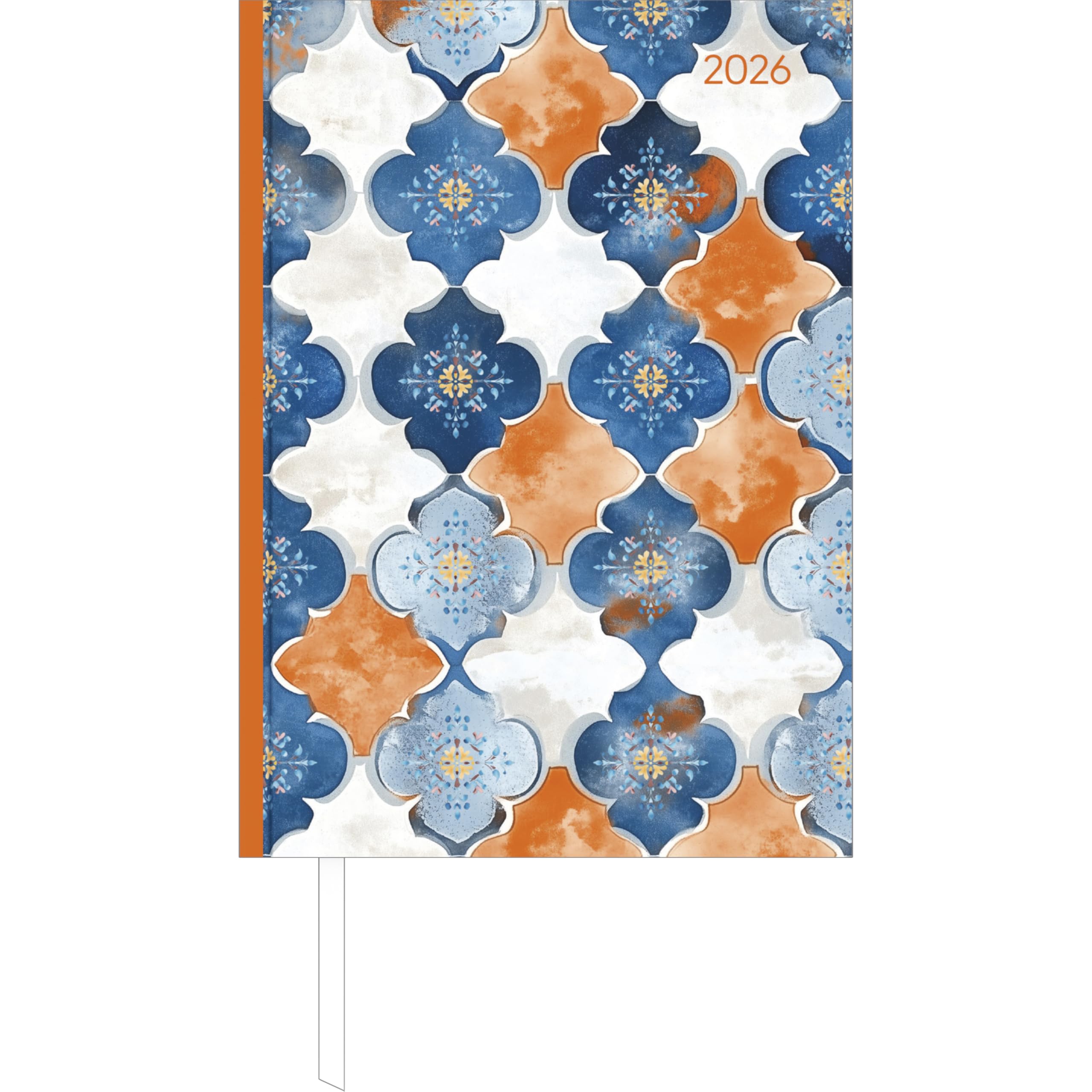 Alpha Edition - Buchkalender Style Oriental A5 2026 – Büro- & Cheftimer A5 (ca. 15×21 cm) 1 Tag/Seite mit robustem Hardcover, Zeiteinteilung & vielen Zusatzinfos – stilvolles Musterdesign
