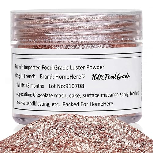 HOMEHERE Disco Diamond Dust purpurina comestible para alimentos y bebidas sin sabor oro rosa 025oz
