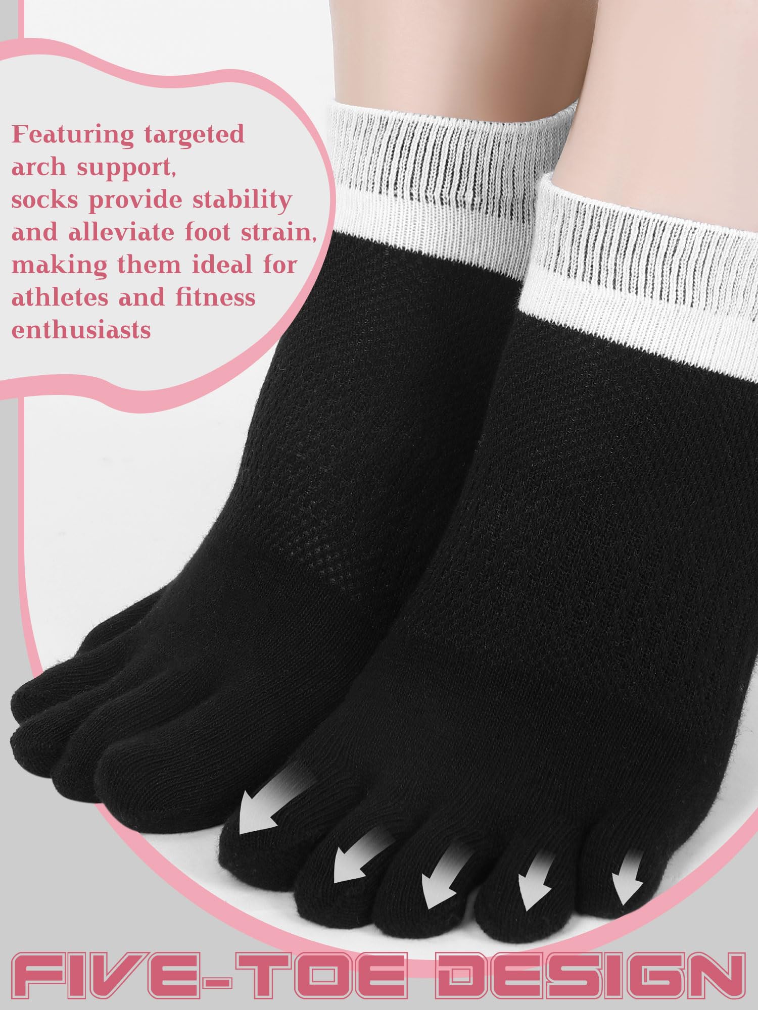 Fourluoo 6 pares de calcetines de algodón cálidos para hombre y mujer, para correr, atlético